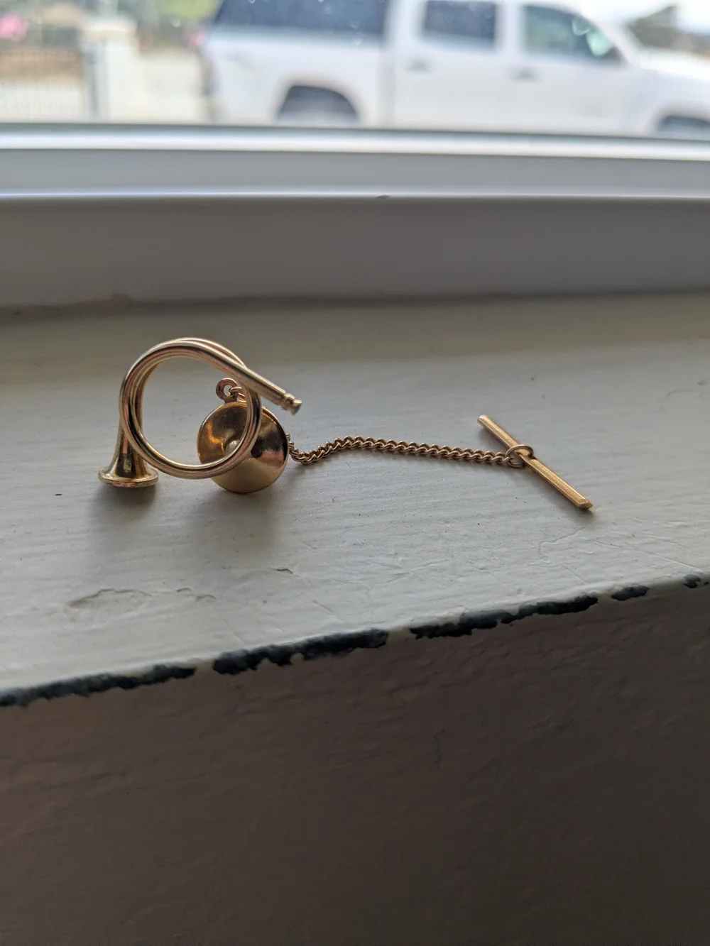 Vintage Horn Tie Pin, Tack, Lapel